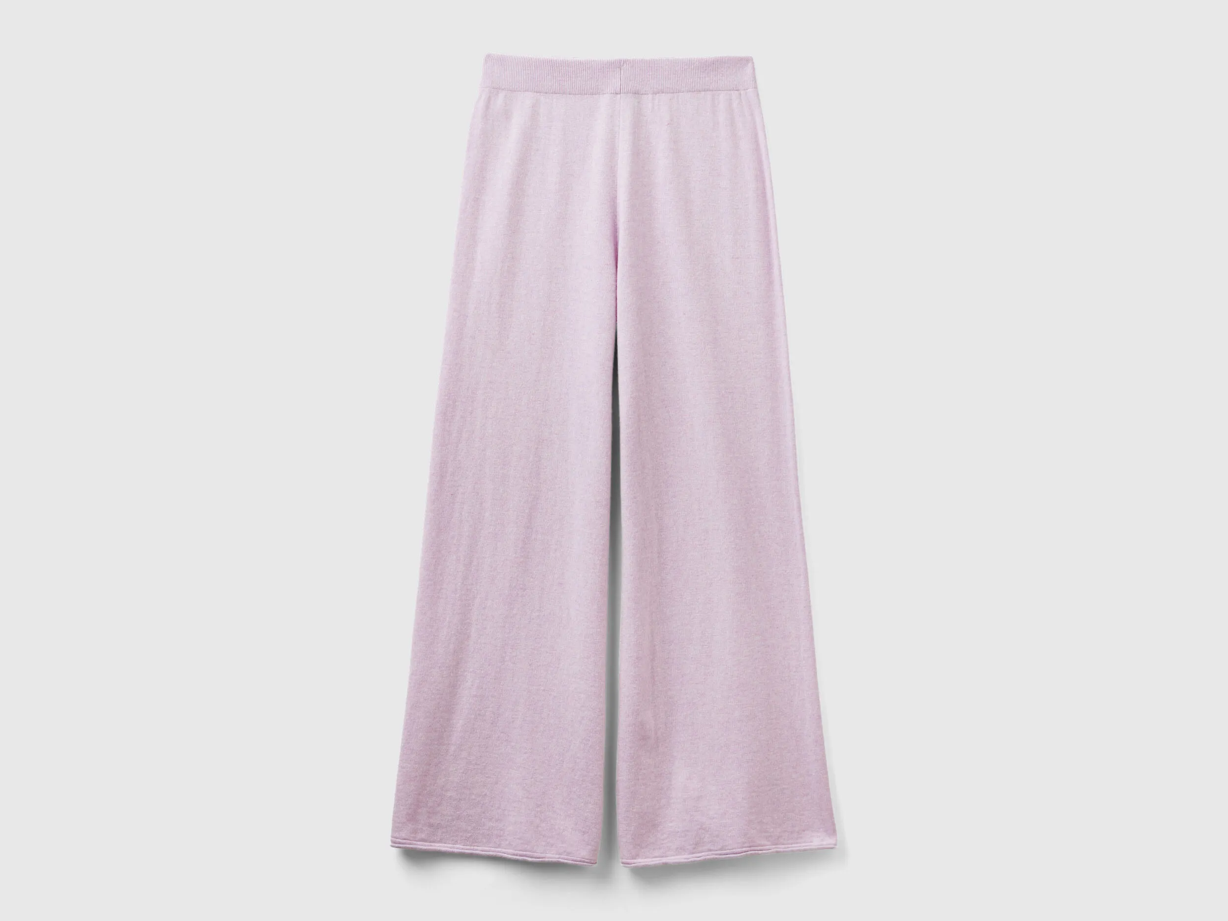 Pantalón amplio lila claro en mezcla de lana y cachemir