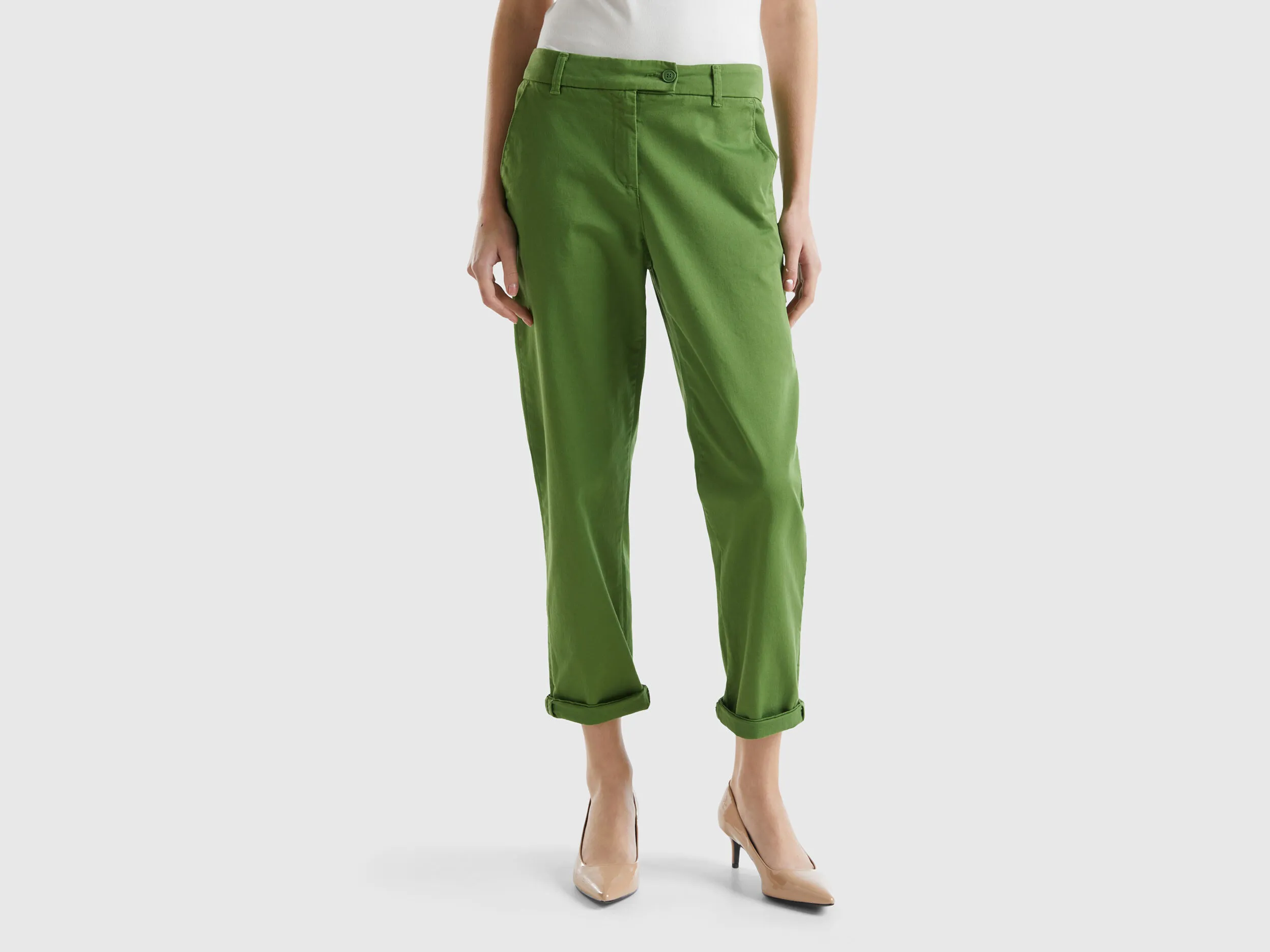 Pantalones chinos de algodón elástico