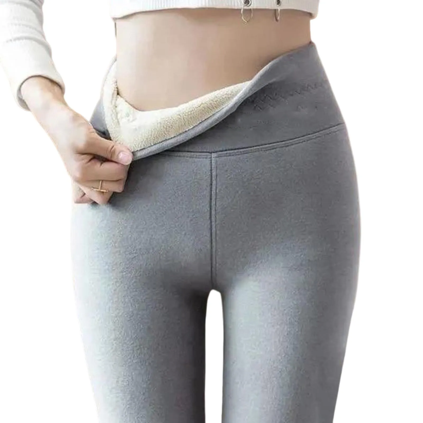 Pantalones de lana de cordero para mujer Nuevo engrosamiento otoño invierno