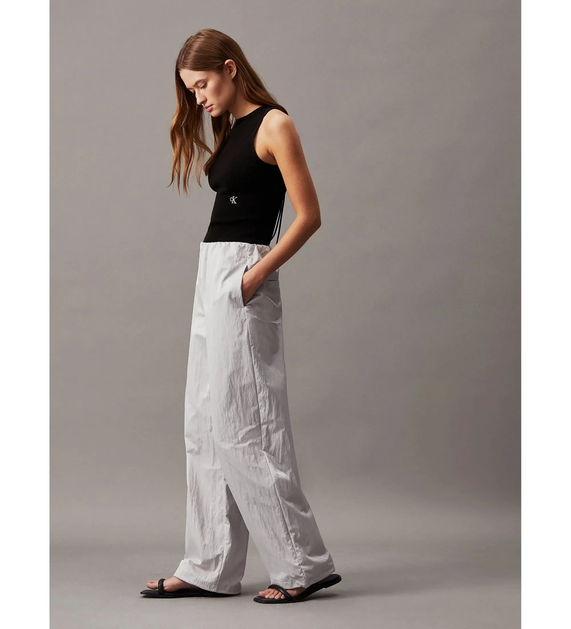 Pantalones Parachute Holgados gris
