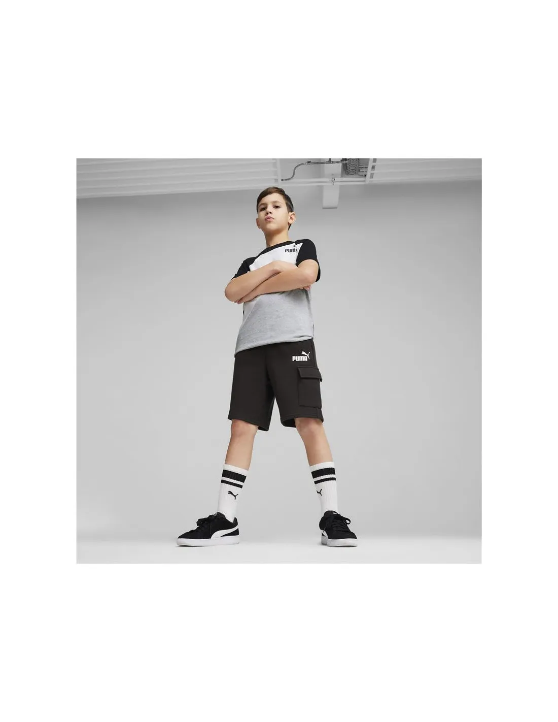 Pantalones Puma ESS Cargo Negro Infantil