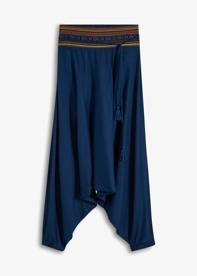 Pantalón harem Azul oscuro de rayas horizontales