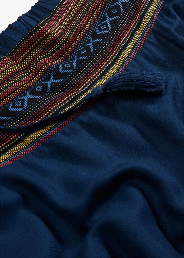 Pantalón harem Azul oscuro de rayas horizontales