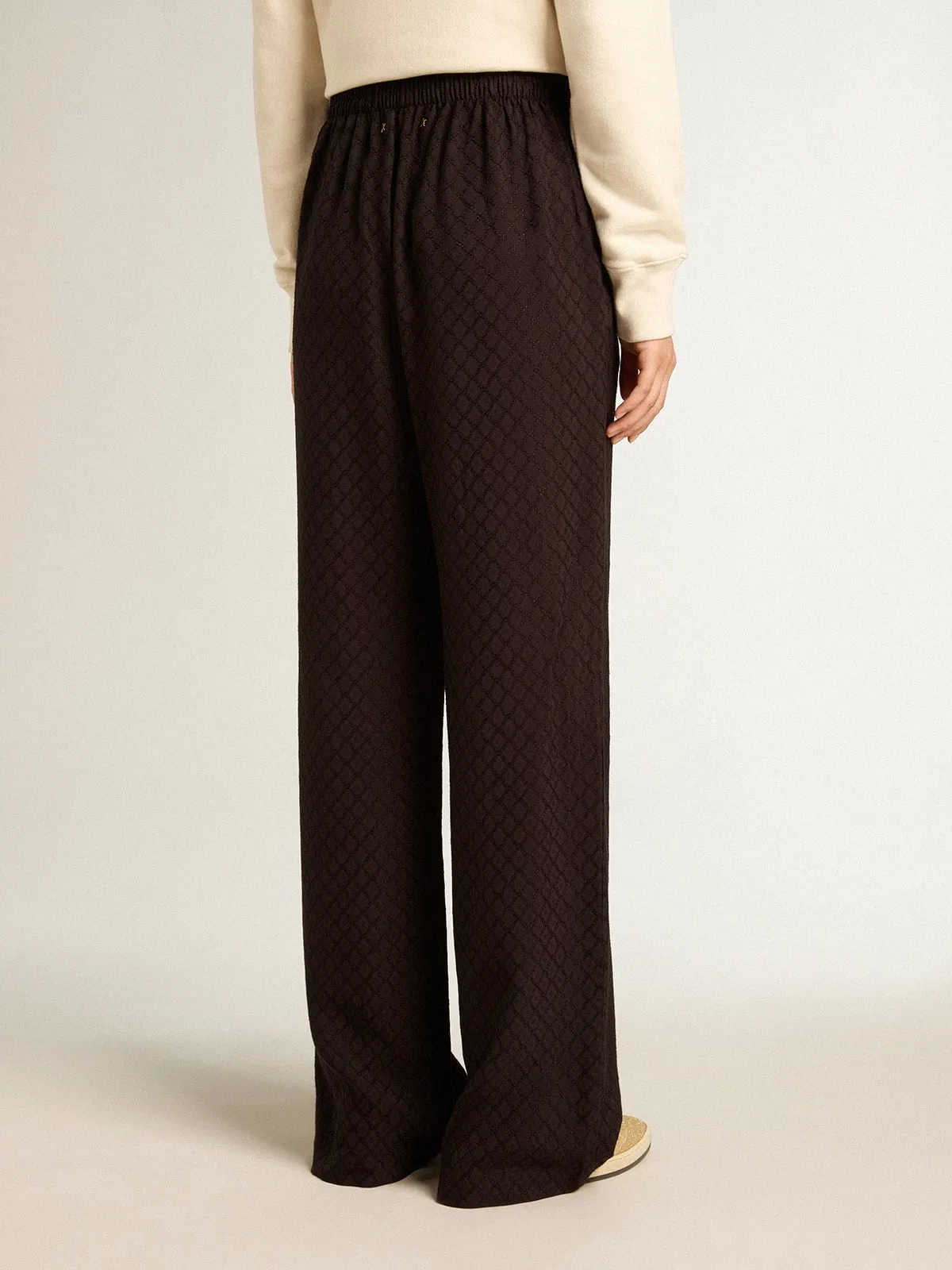 Pantalón jogger de mujer en viscosa de color negro