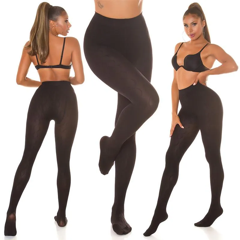 Pantys negras con estampados 