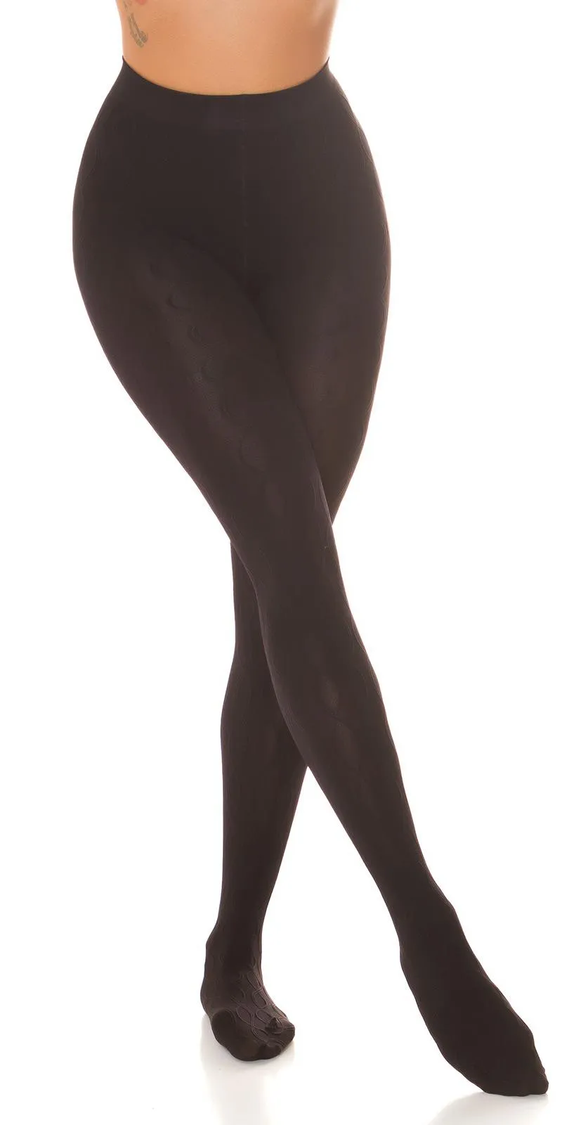 Pantys negras con estampados 