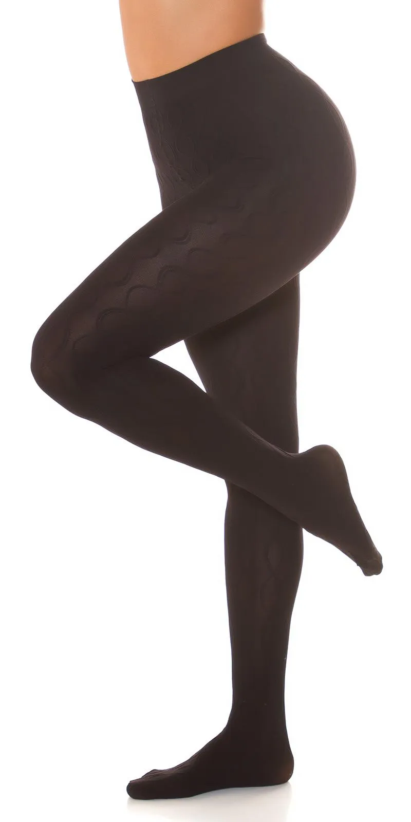 Pantys negras con estampados 