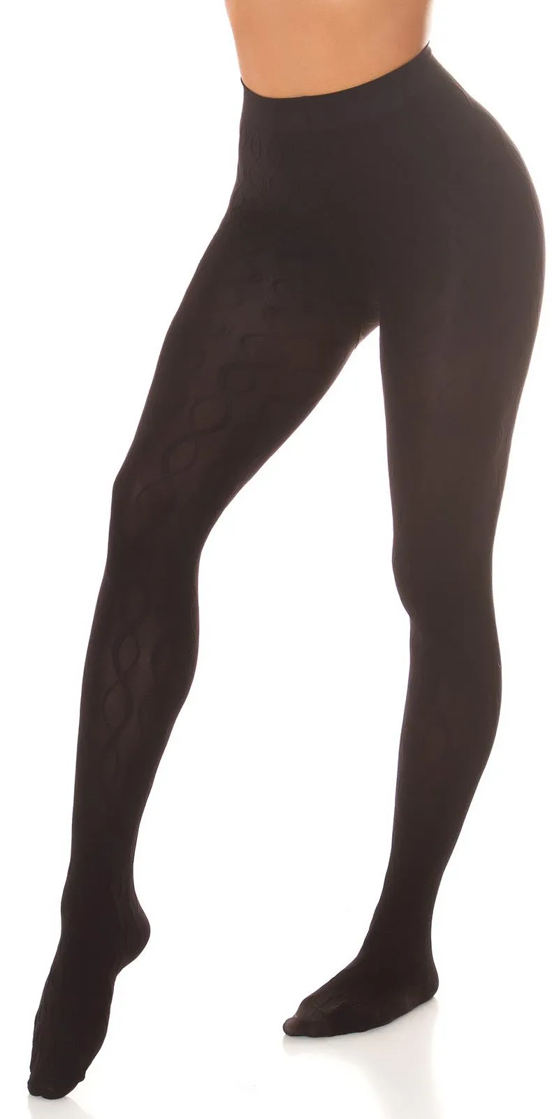 Pantys negras con estampados 