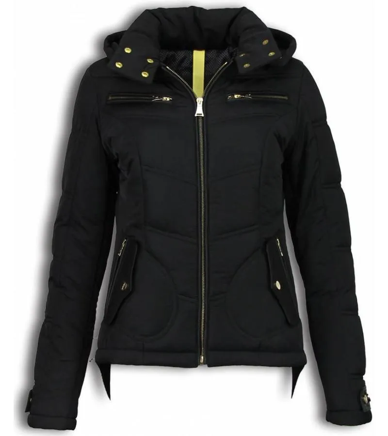 PARKAS MUJER  SEñORA ABRIGOS DE INVIERNO CORTO  BASIC FIT EXCLUSIVE  NEGRO