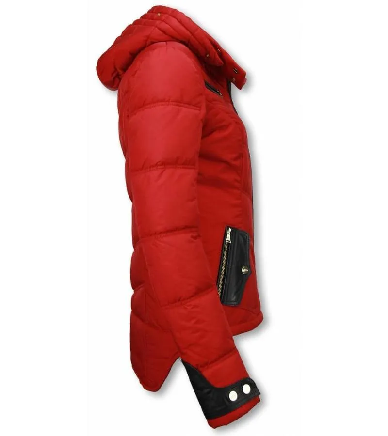 PARKAS MUJER  SEñORA ABRIGOS DE INVIERNO MEDIO CORTO  ROJO