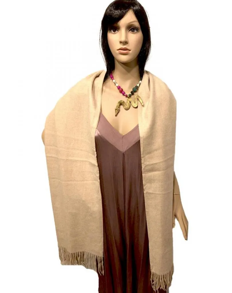 PAÑUELOS CHAL BEIGE MARRON CLARO MUY CALIDOS Y ELEGANTES