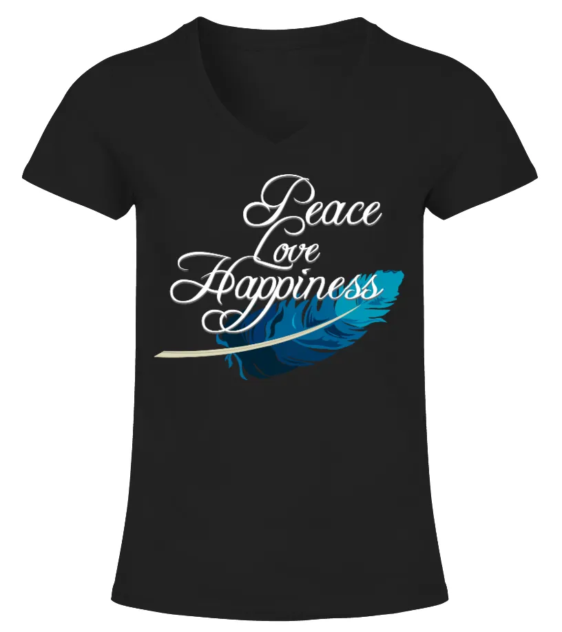 PEACE LOVE HAPPINESS  LIMITED EDITION CAMISETA CUELLO PICO MUJER