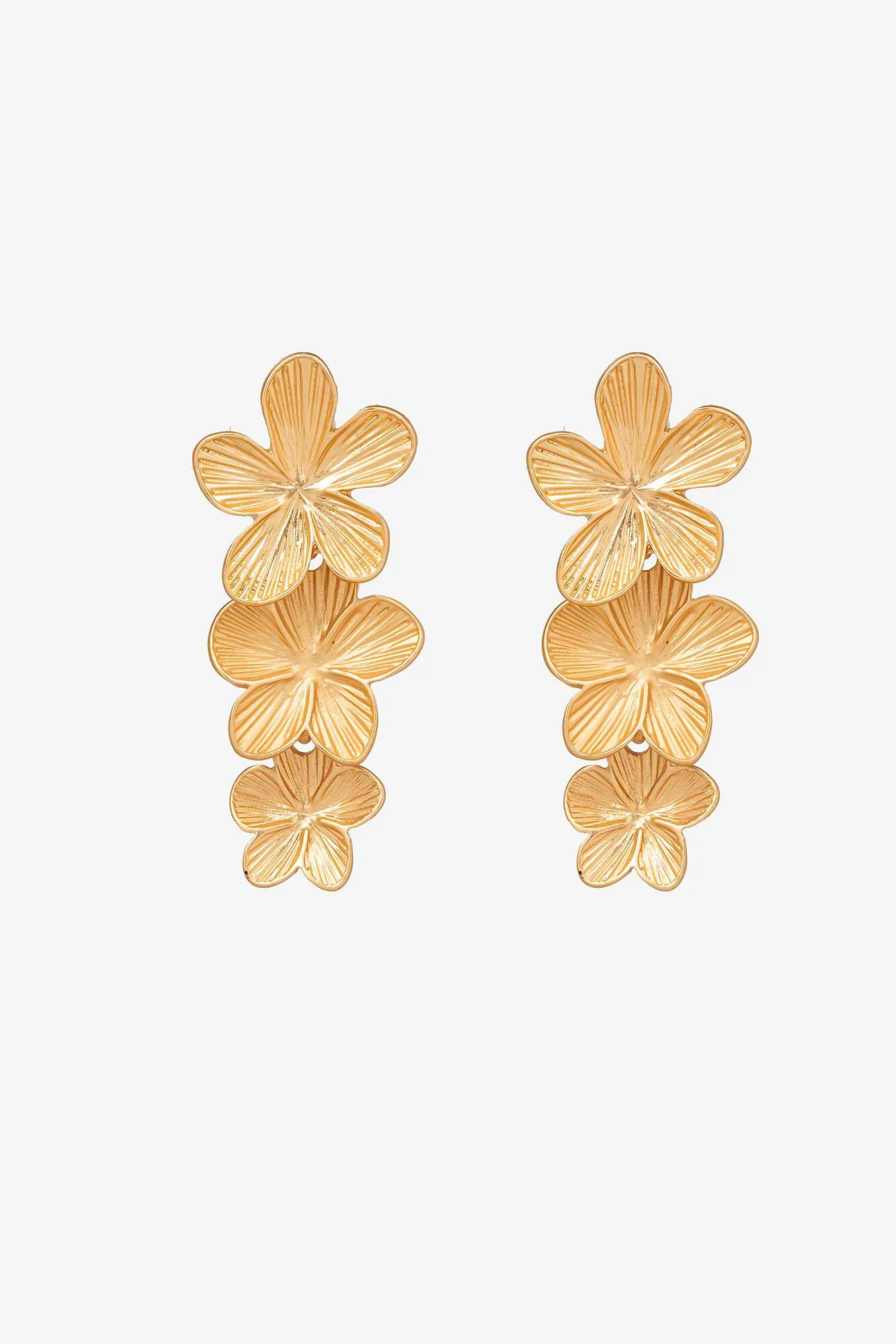 Pendientes colgantes de flores metálicas