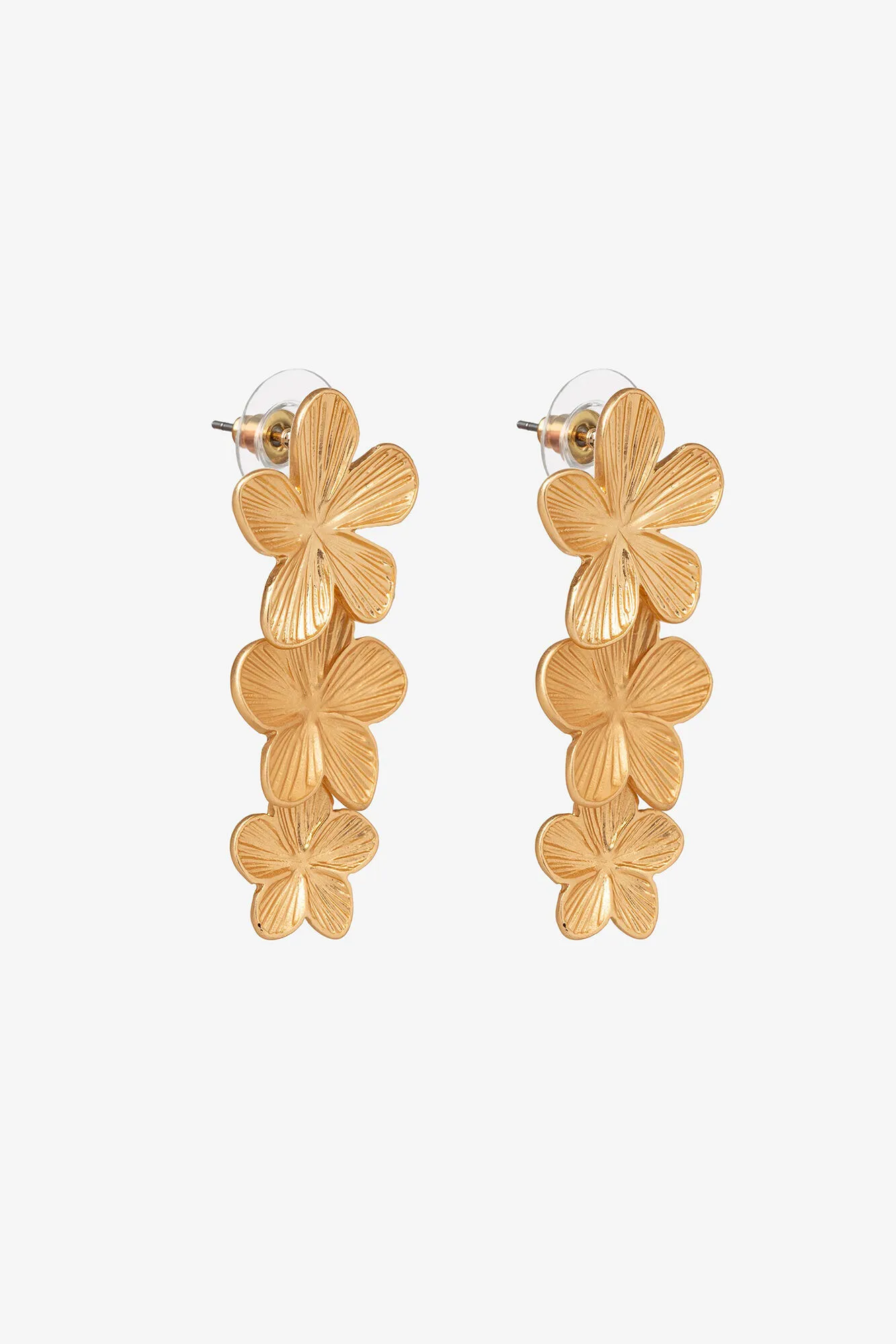 Pendientes colgantes de flores metálicas