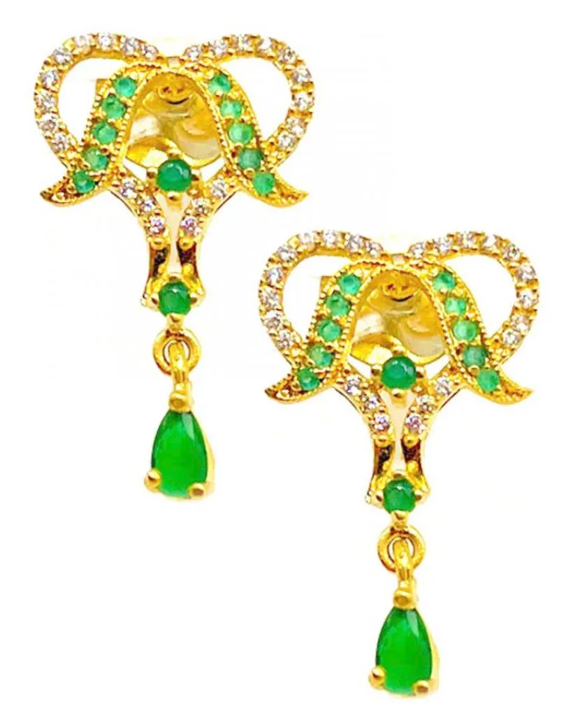 PENDIENTES DE MUJER EN VERDE ELEGANTE DISEÑO REPLICA ANTIGUA