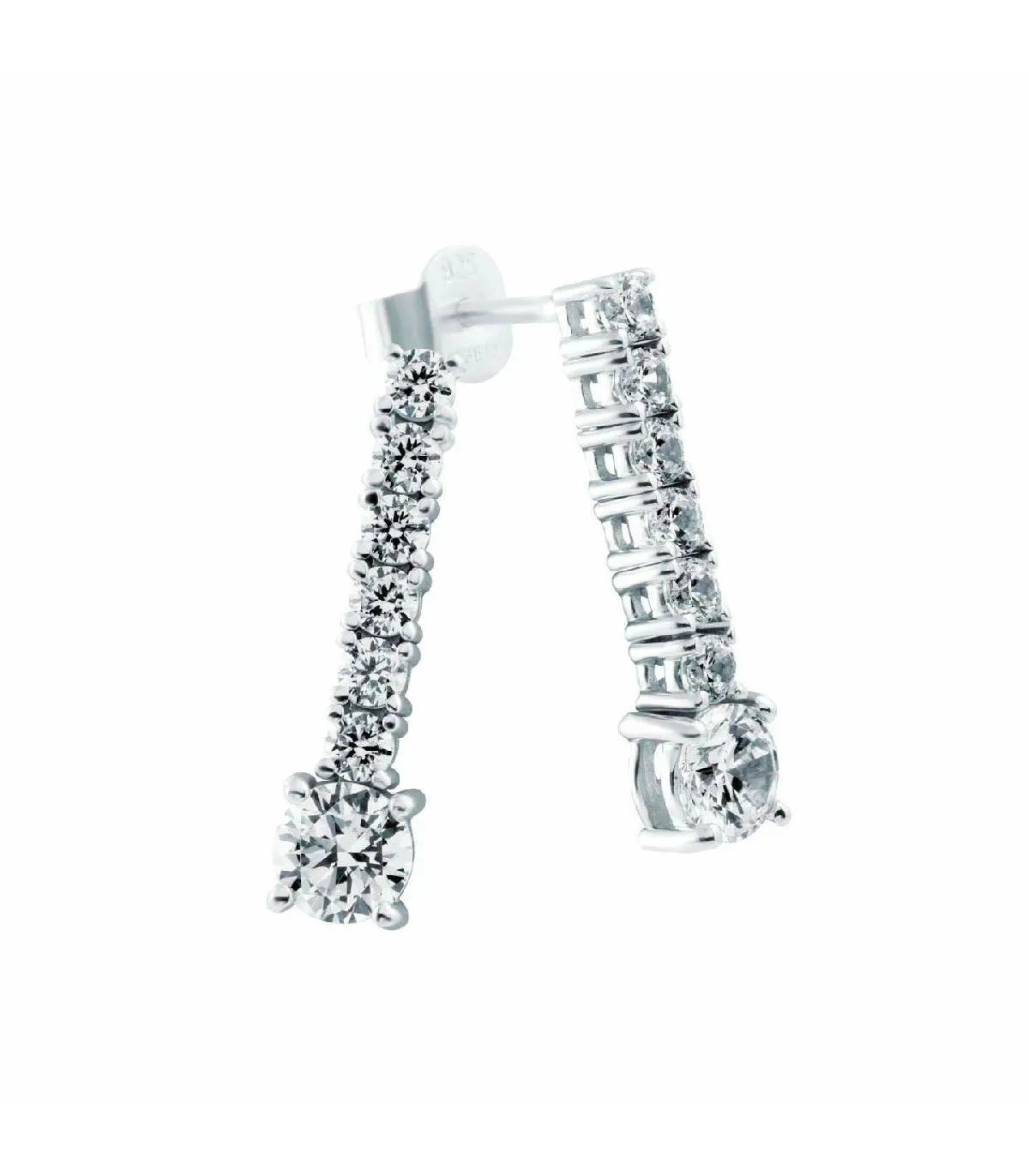 PENDIENTES DIAMONFIRE PLATA CON CIRCONITAS BLANCAS  6216061082