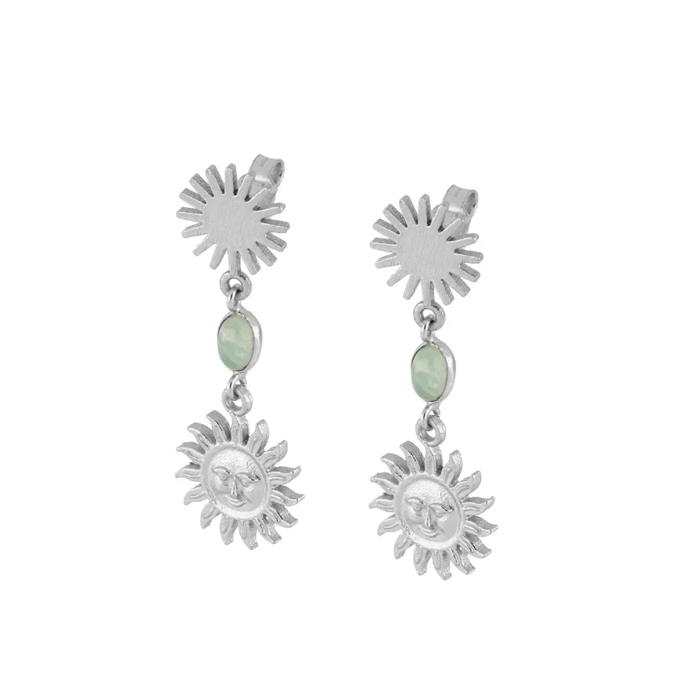 Pendientes Helios Amazonita (PAR)