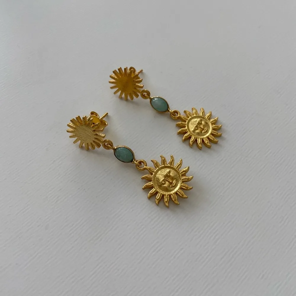 Pendientes Helios Amazonita (PAR)