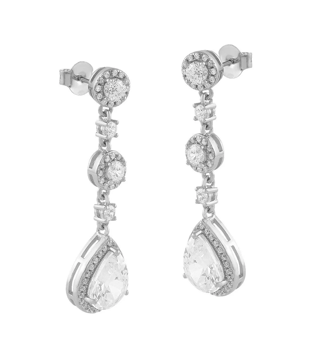 PENDIENTES ITEMPORALITY LáGRIMA PLATA CON CIRCONITAS  SEA101207UU