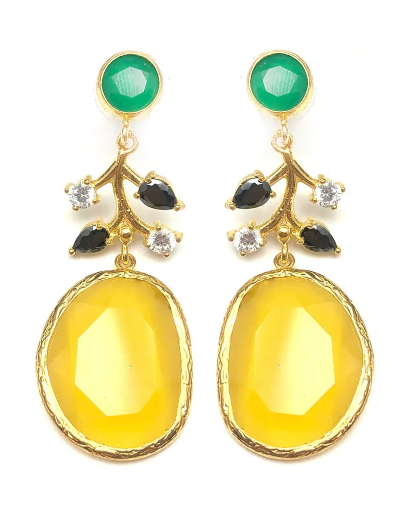 PENDIENTES LARGOS AMARILLOS PARA QUE ESTES ESPECTACULAR