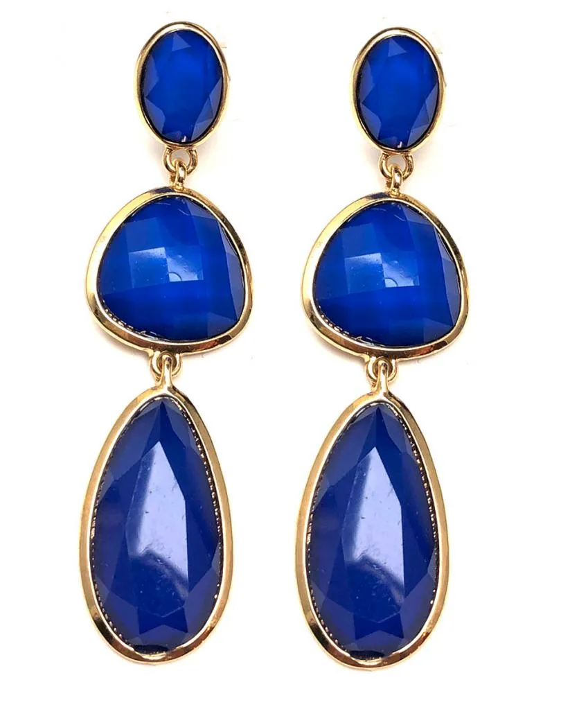 PENDIENTES LARGOS AZULONES PARA BODAS Y EVENTOS
