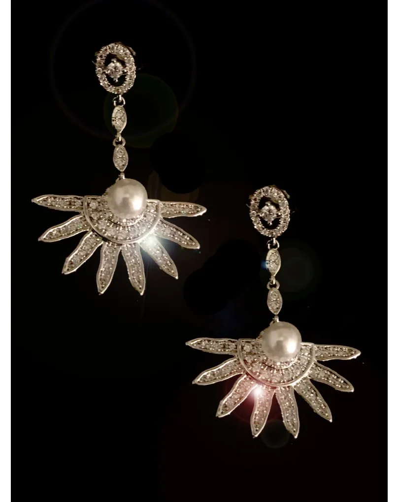 PENDIENTES LARGOS ELEGANTES Y BONITOS PARA CEREMONIAS DE BODA