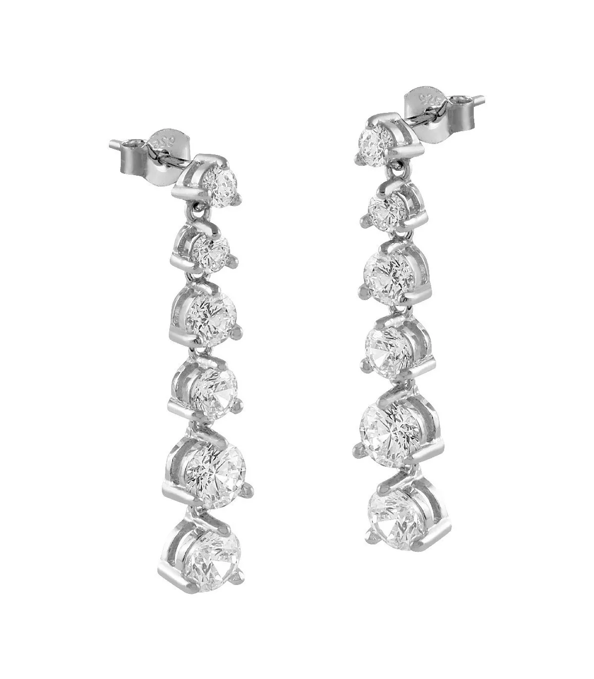 PENDIENTES LARGOS ITEMPORALITY CASCADA PLATA Y CIRCONITAS  SEA101230UU