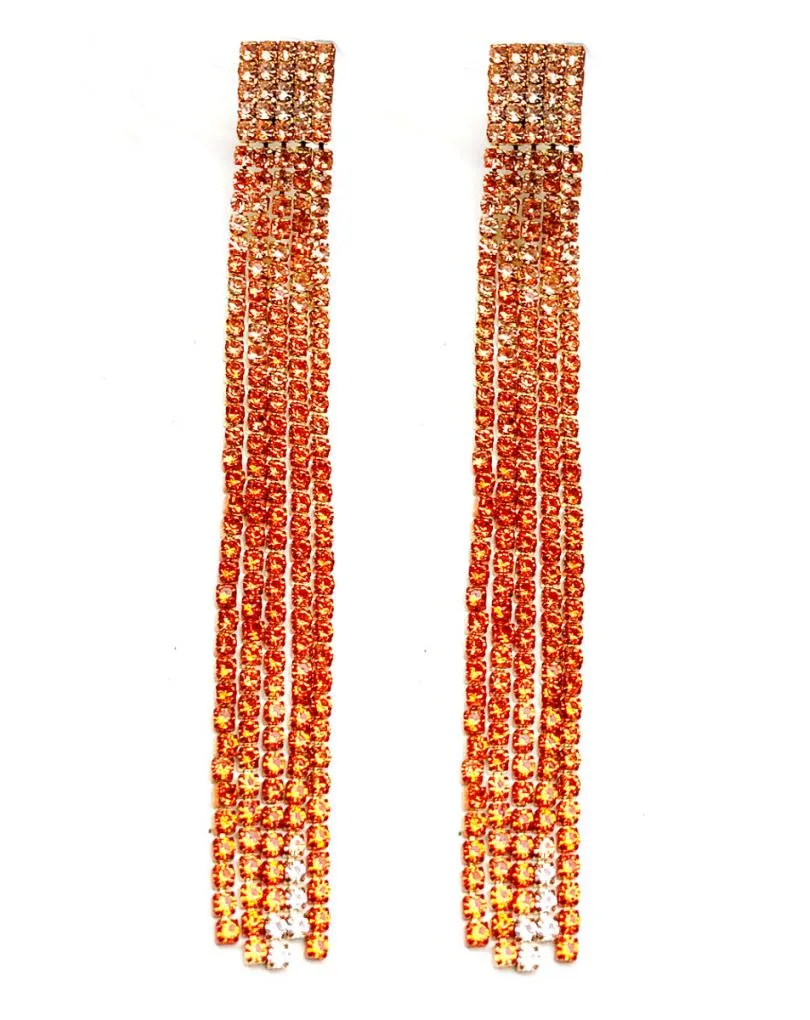 PENDIENTES LARGOS NARANJAS PARA BODAS ESPECTACULARES