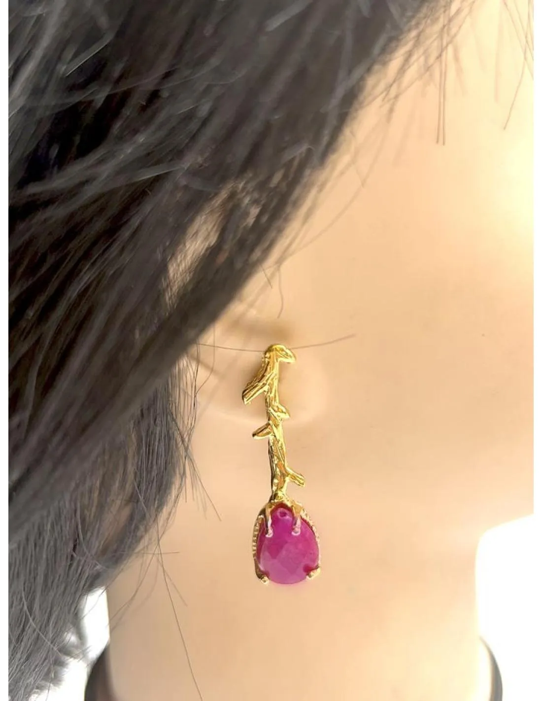 PENDIENTES VINO BURDEOS MUY ELEGANTES PARA BODAS Y BAUTIZOS