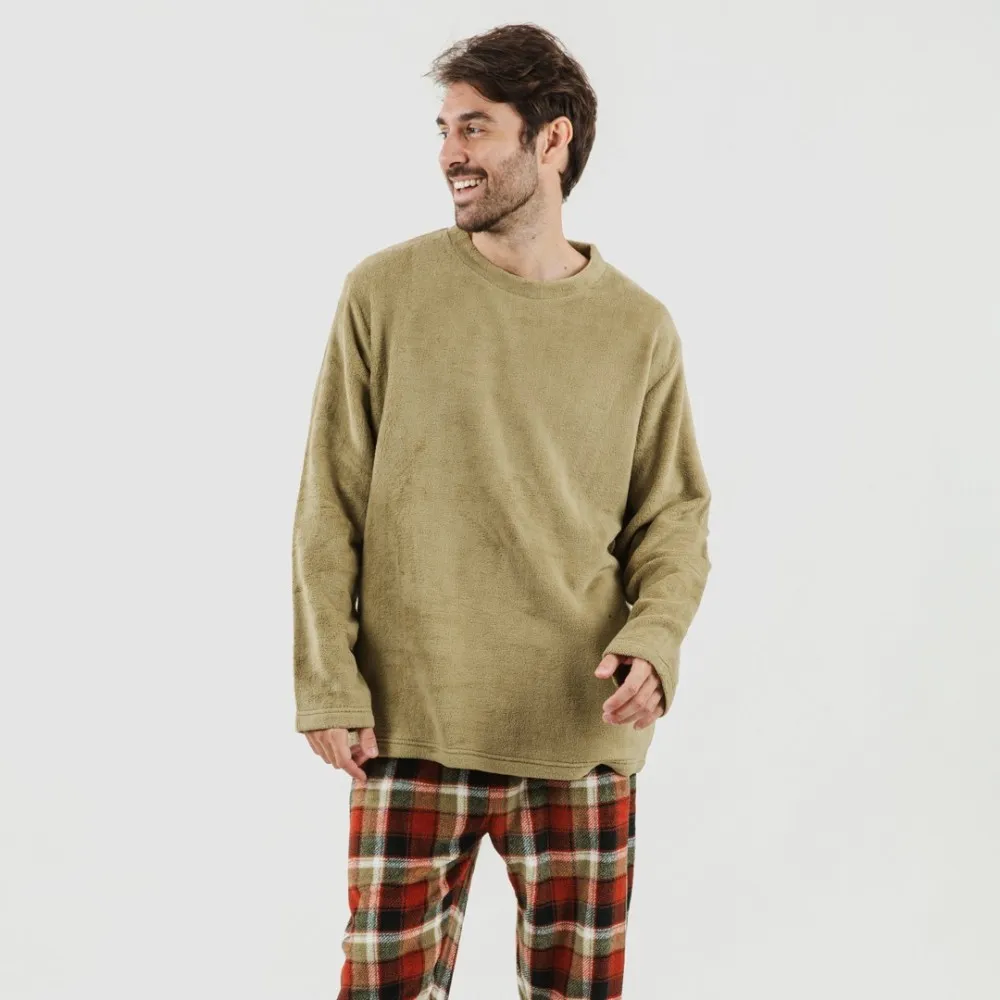 Pijama coral hombre Lucho verde