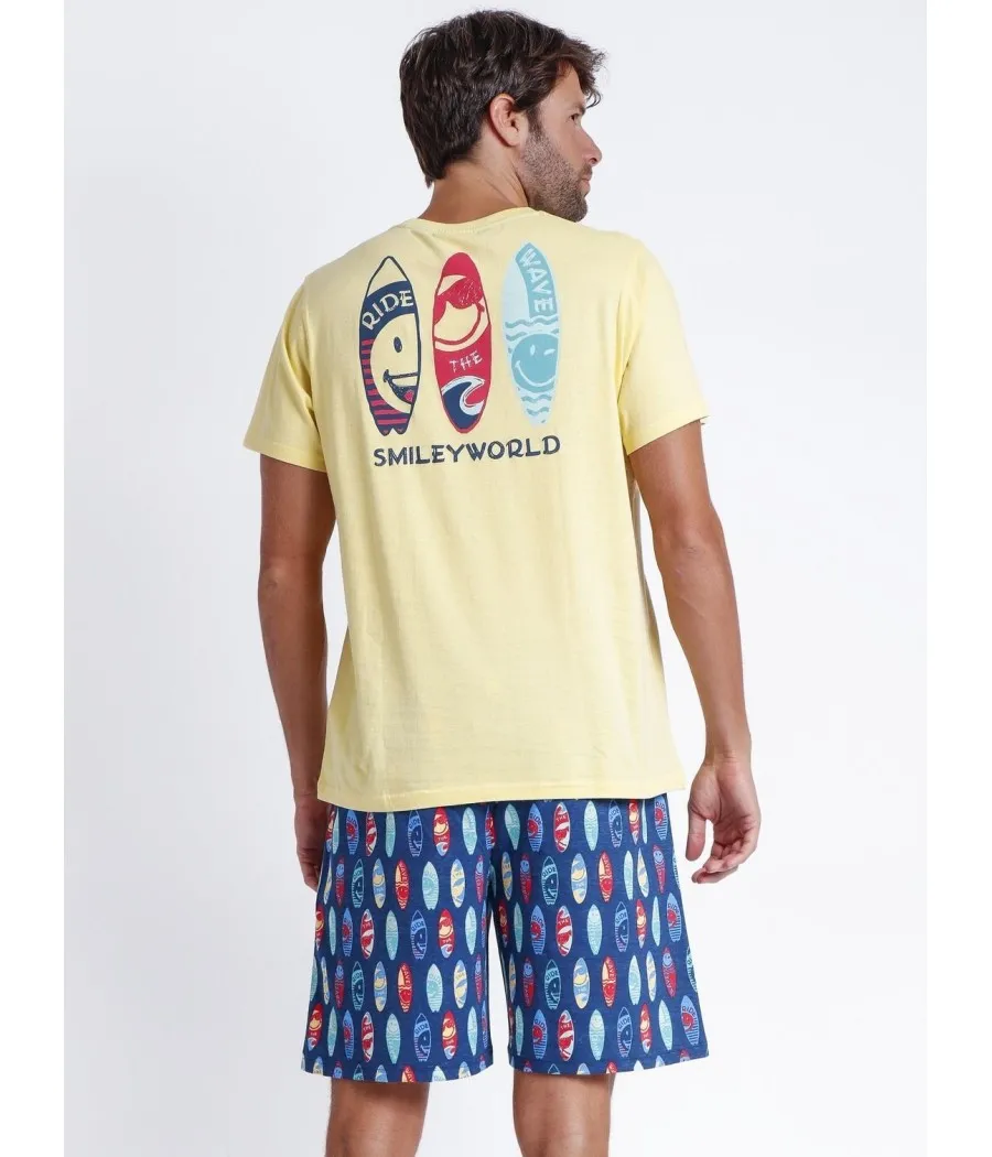 Pijama hombre verano Smiley World algodón
