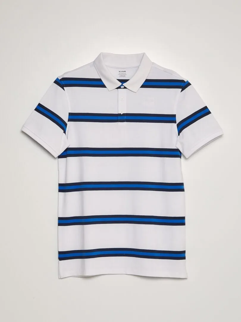 POLO DE RAYAS DE PIQUé DE ALGODóN  BLANCO