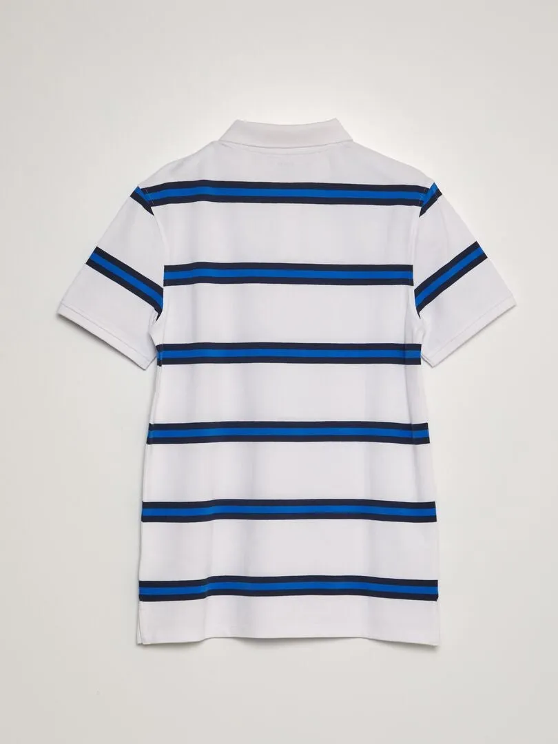 POLO DE RAYAS DE PIQUé DE ALGODóN  BLANCO