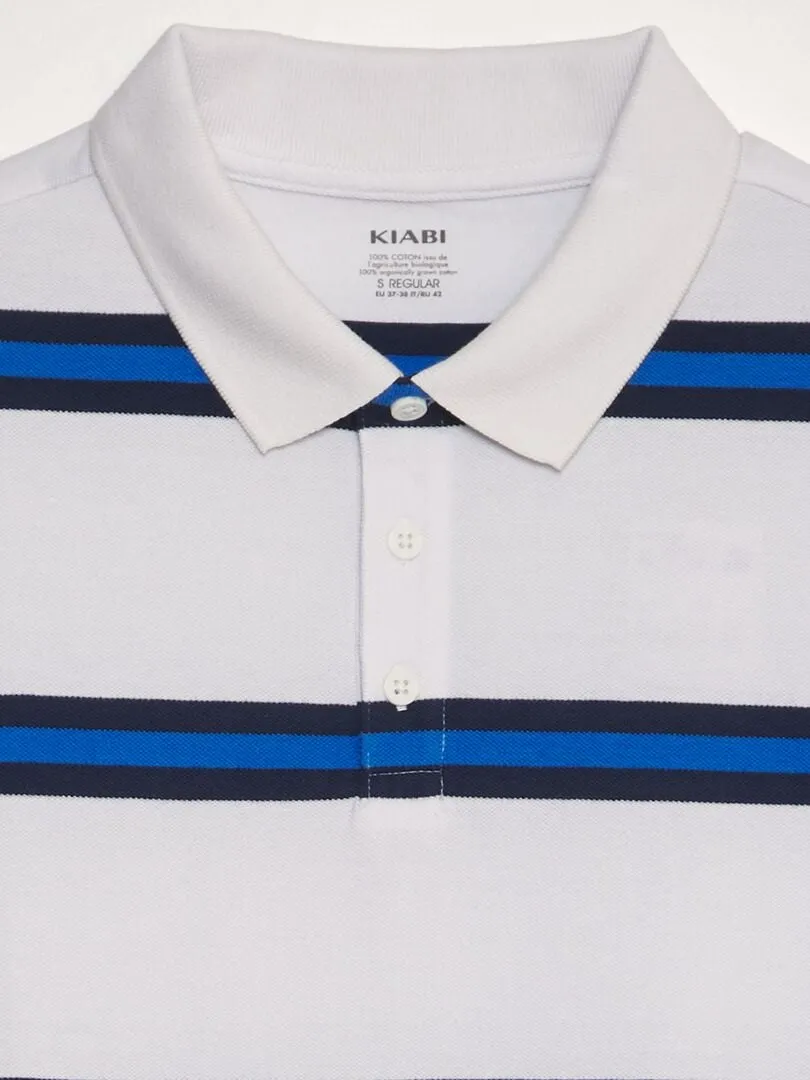 POLO DE RAYAS DE PIQUé DE ALGODóN  BLANCO