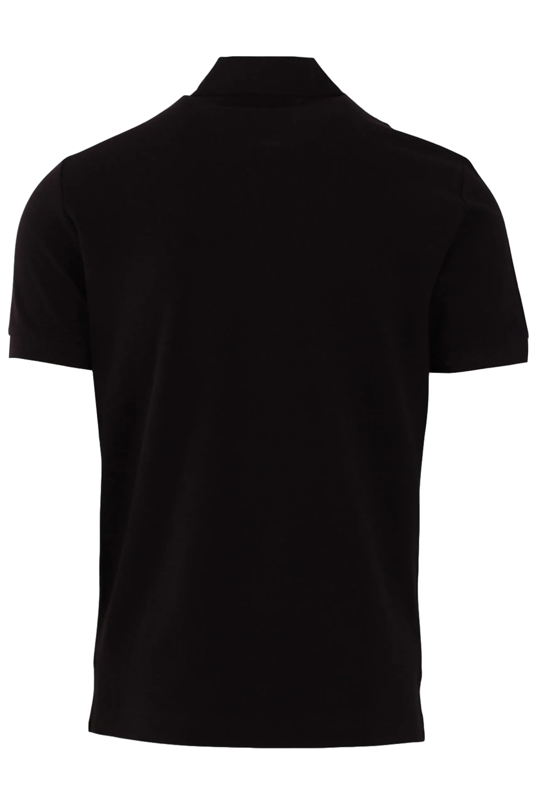 Polo negro con parche de logo dorado