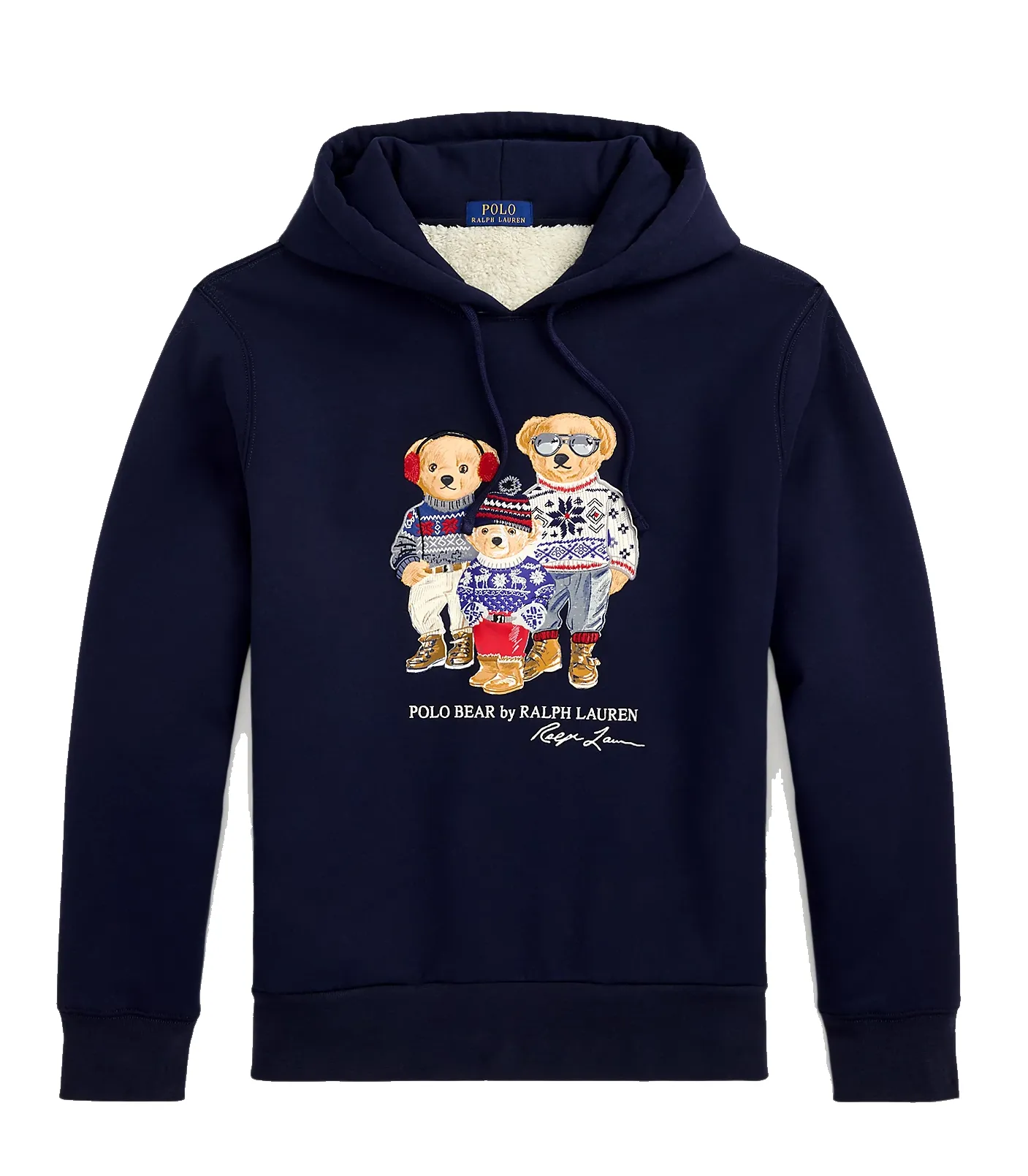 POLO RALPH LAUREN BEAR FAMILY FLEECE HOODIE RL NAVY 