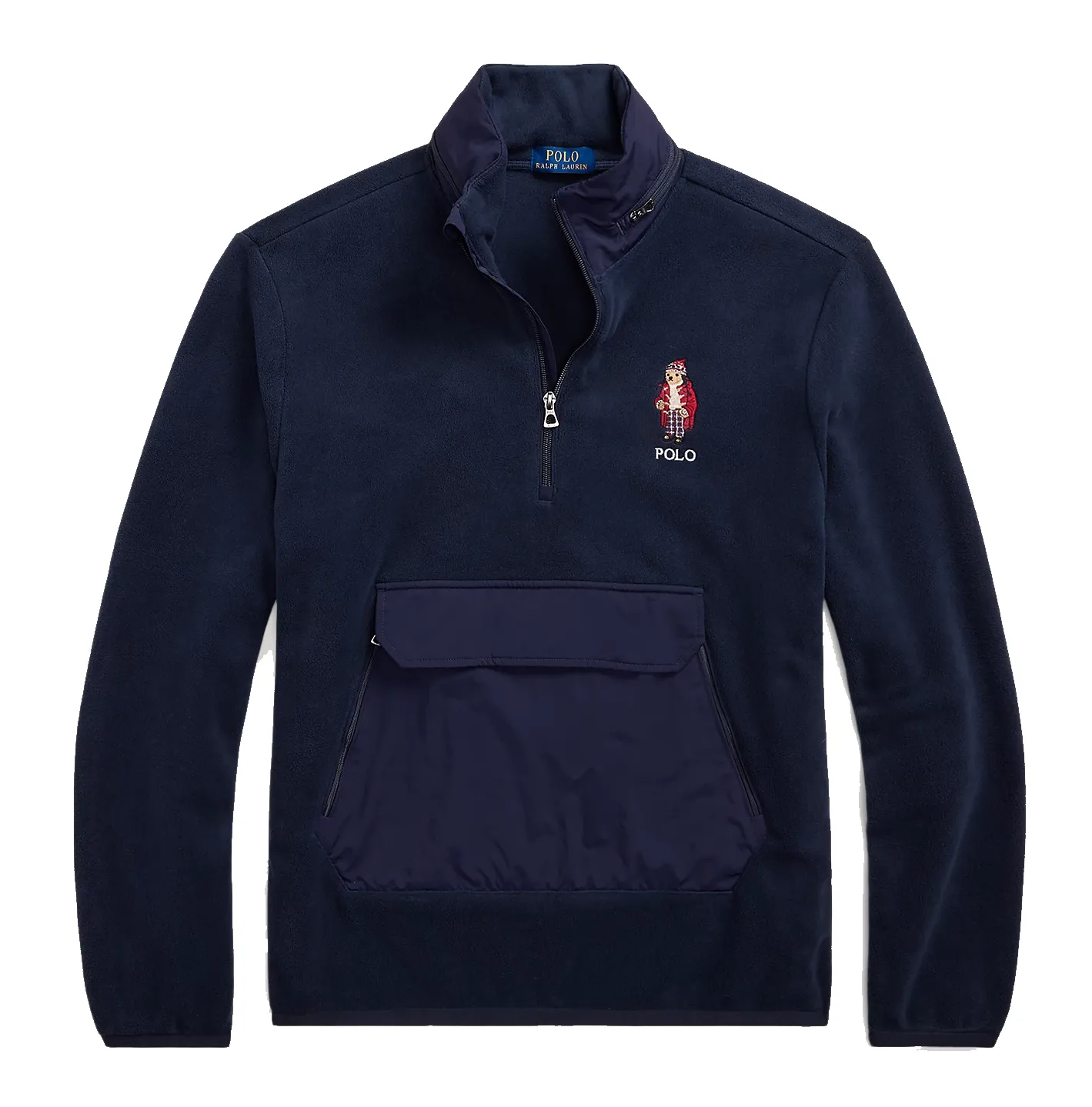 POLO RALPH LAUREN FLEECE HYBRID HOODIE NAVY
