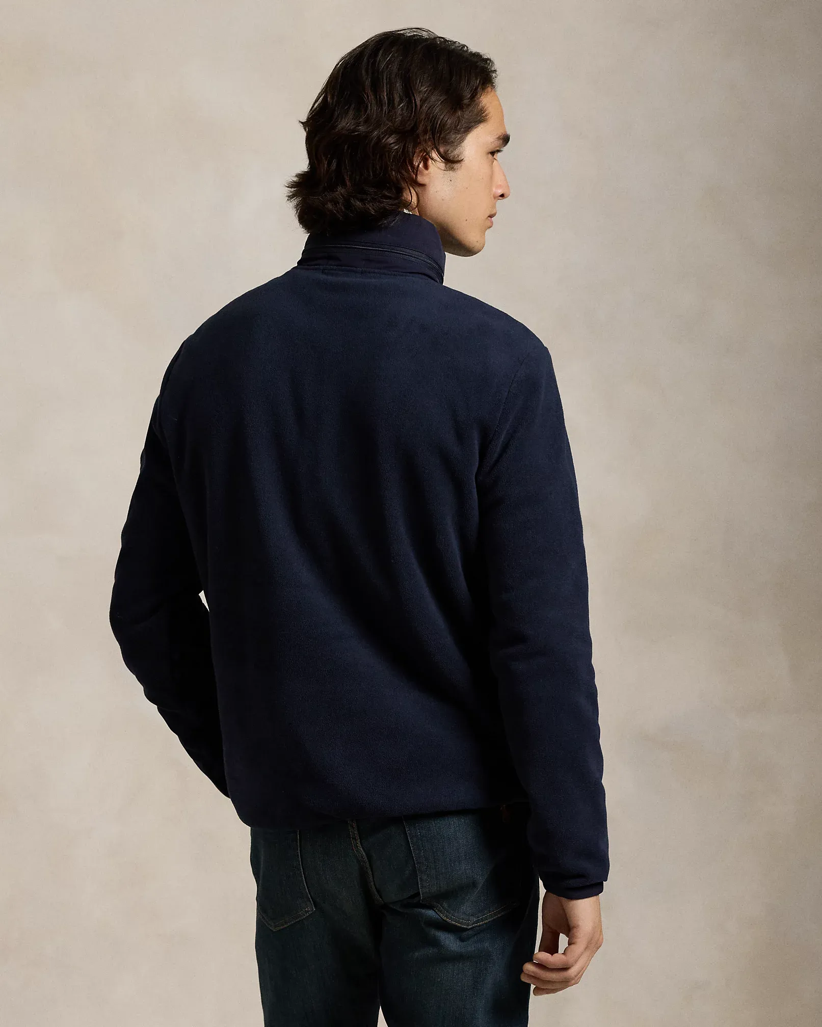POLO RALPH LAUREN FLEECE HYBRID HOODIE NAVY