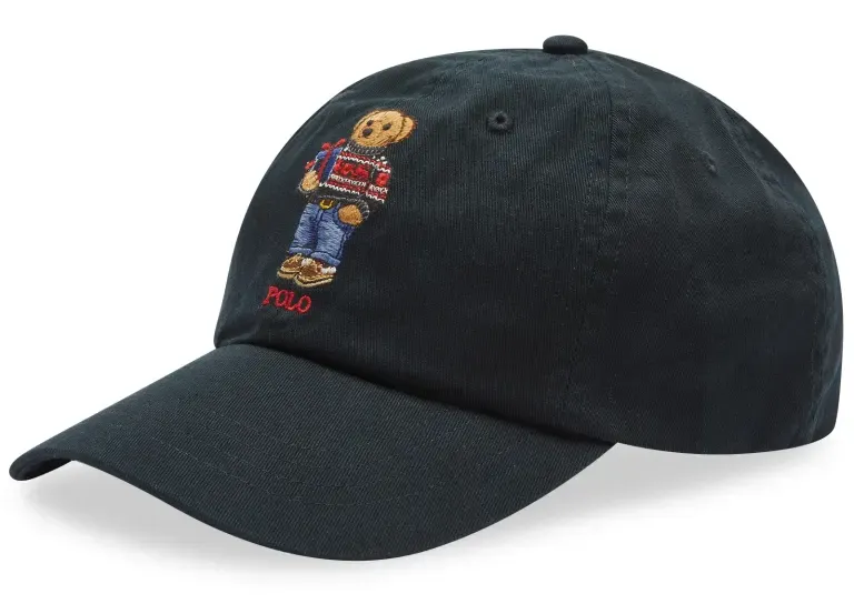 POLO RALPH LAUREN HOLIDAY BEAR CAP BLACK