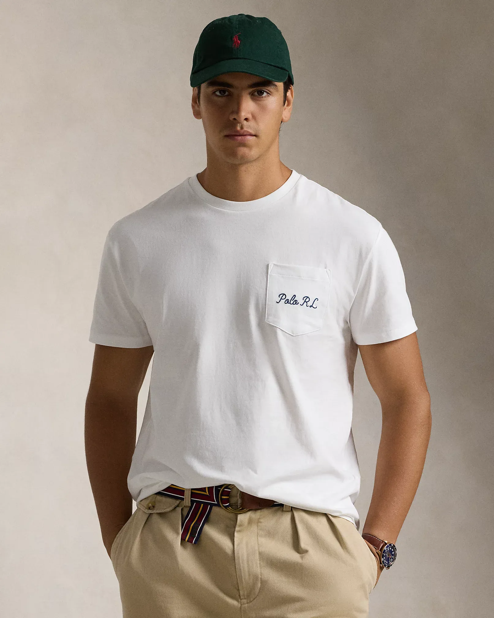 POLO RALPH LAUREN VARSITY POCKET BEAR TEE WHITE