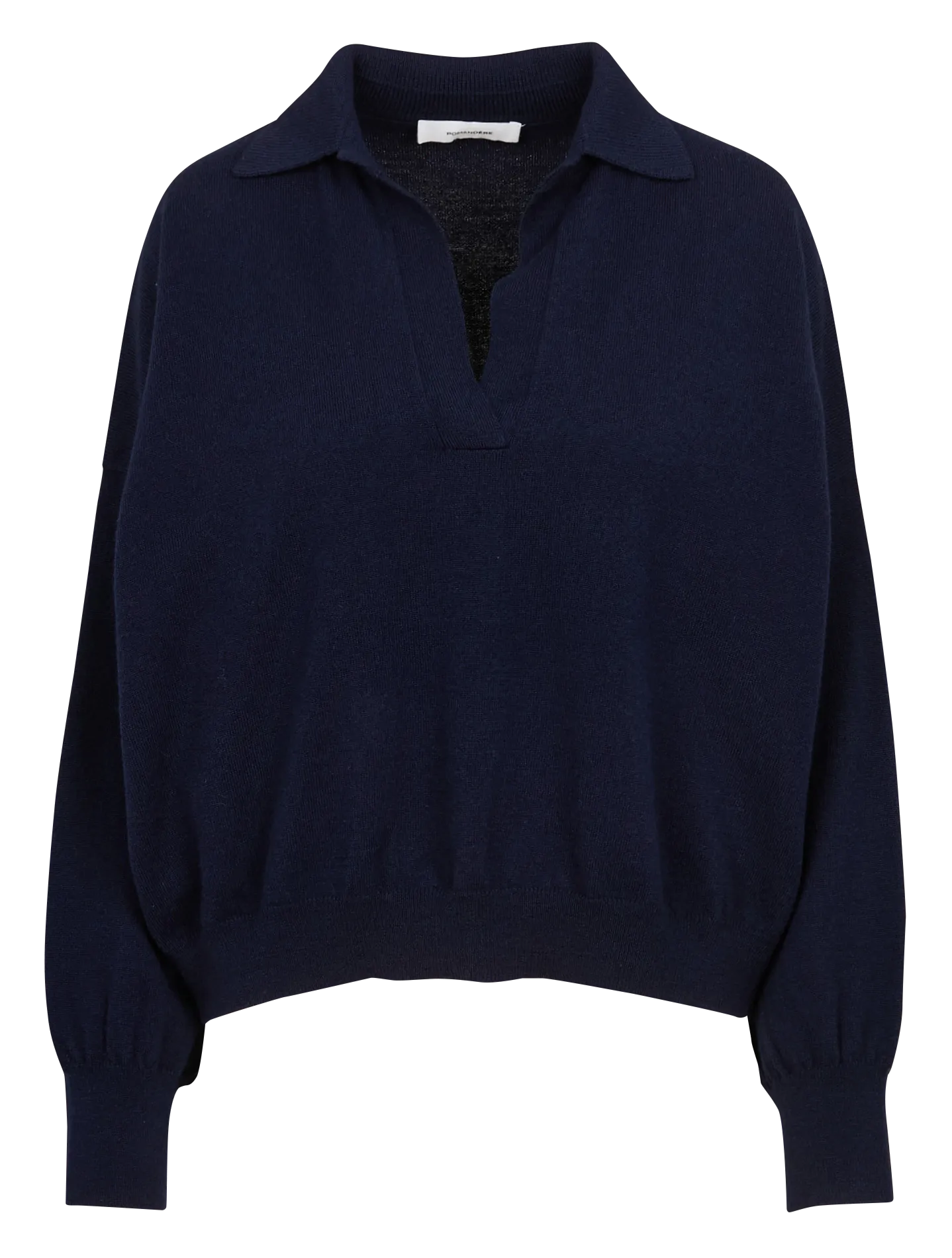 POMANDERE Jersey recto de mezcla de lana merina con cuello redondo en azul