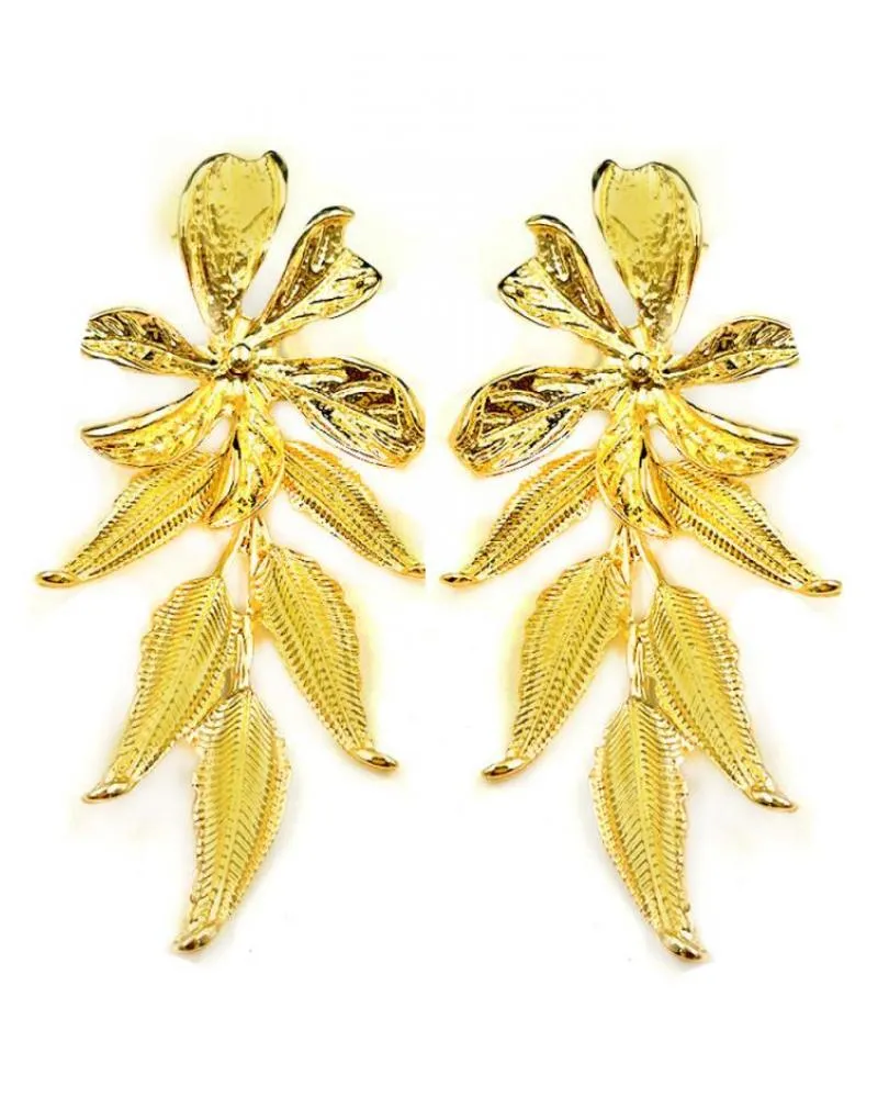 PRECIOSOS PENDIENTES DORADOS LARGOS DE FIESTA PARA MUJER