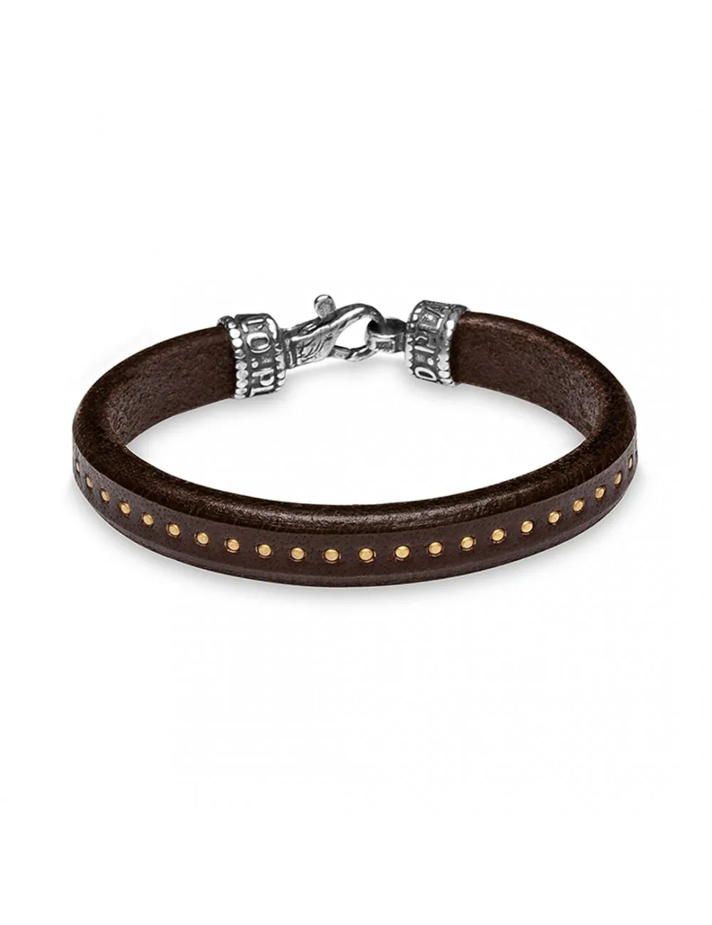 Pulsera Cuero Plata y Bronce MB18D