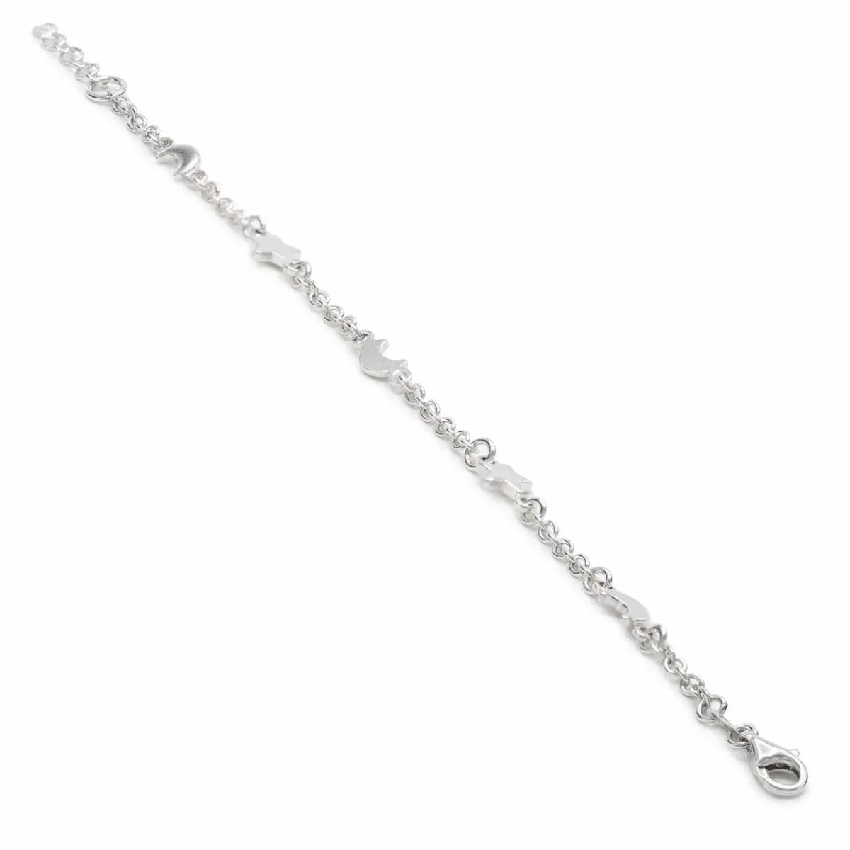 Pulsera infantil de plata luna y estrellas