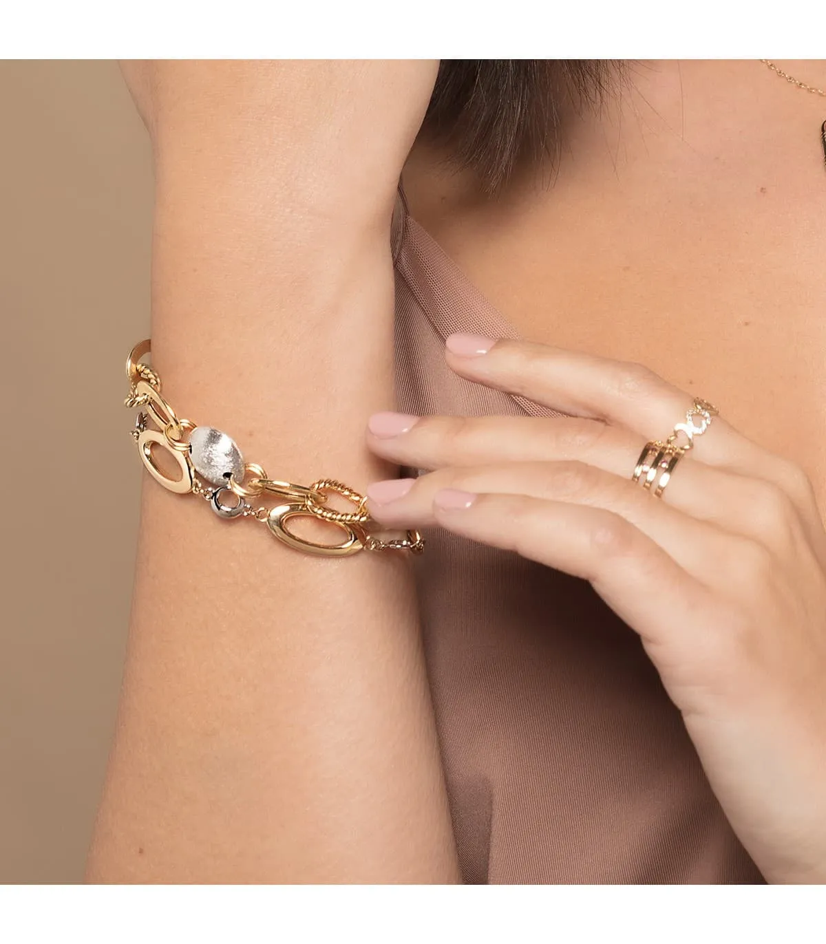 Pulsera Mujer Oro Bicolor 18K Paraíso