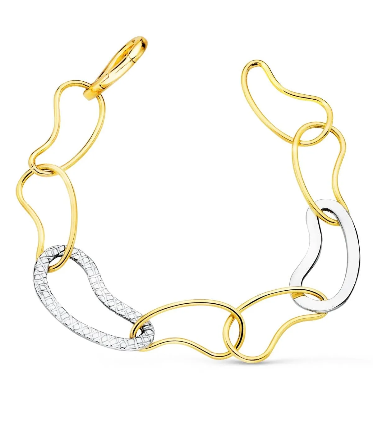 Pulsera Mujer Oro Bicolor 18K Wave