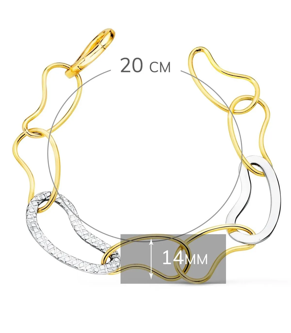 Pulsera Mujer Oro Bicolor 18K Wave