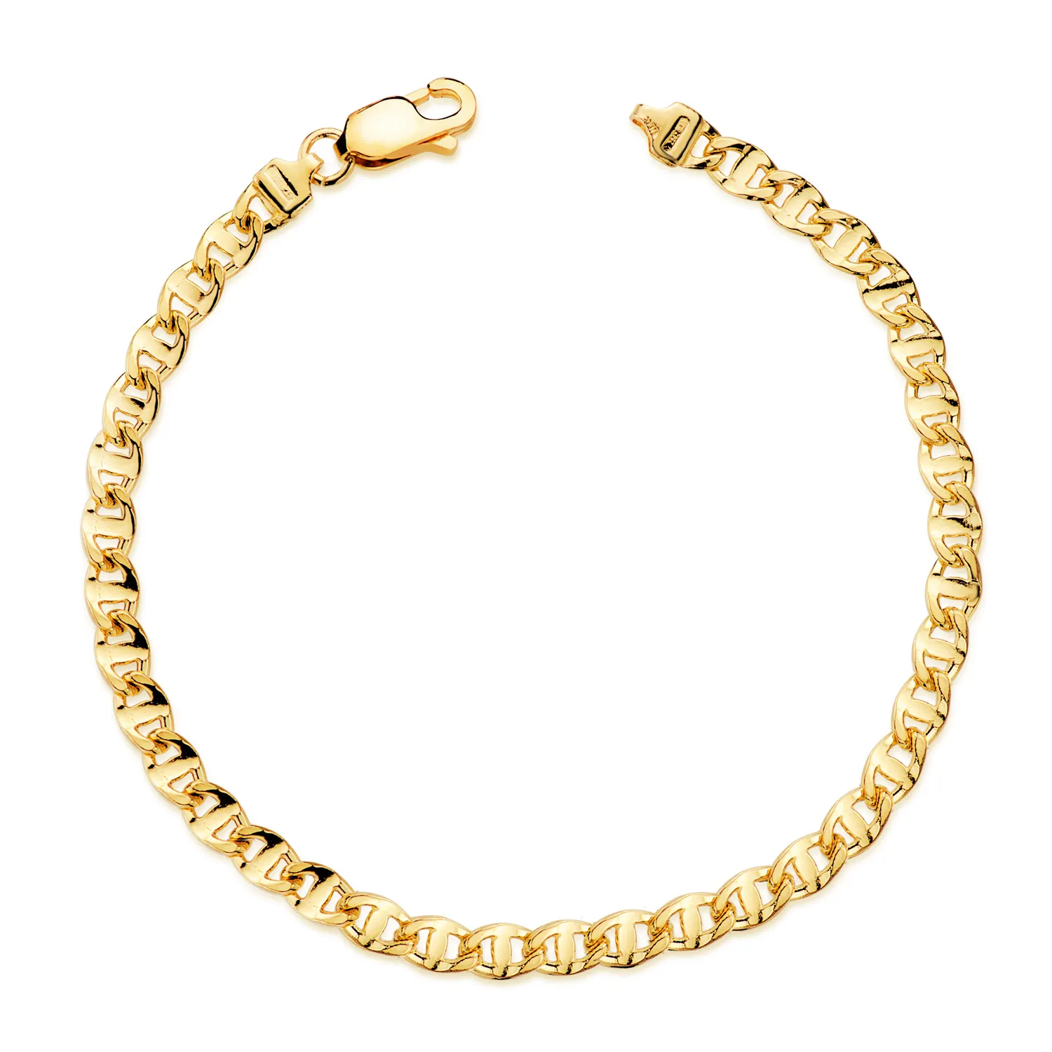 Pulsera Oro Amarillo Ancla Tallada