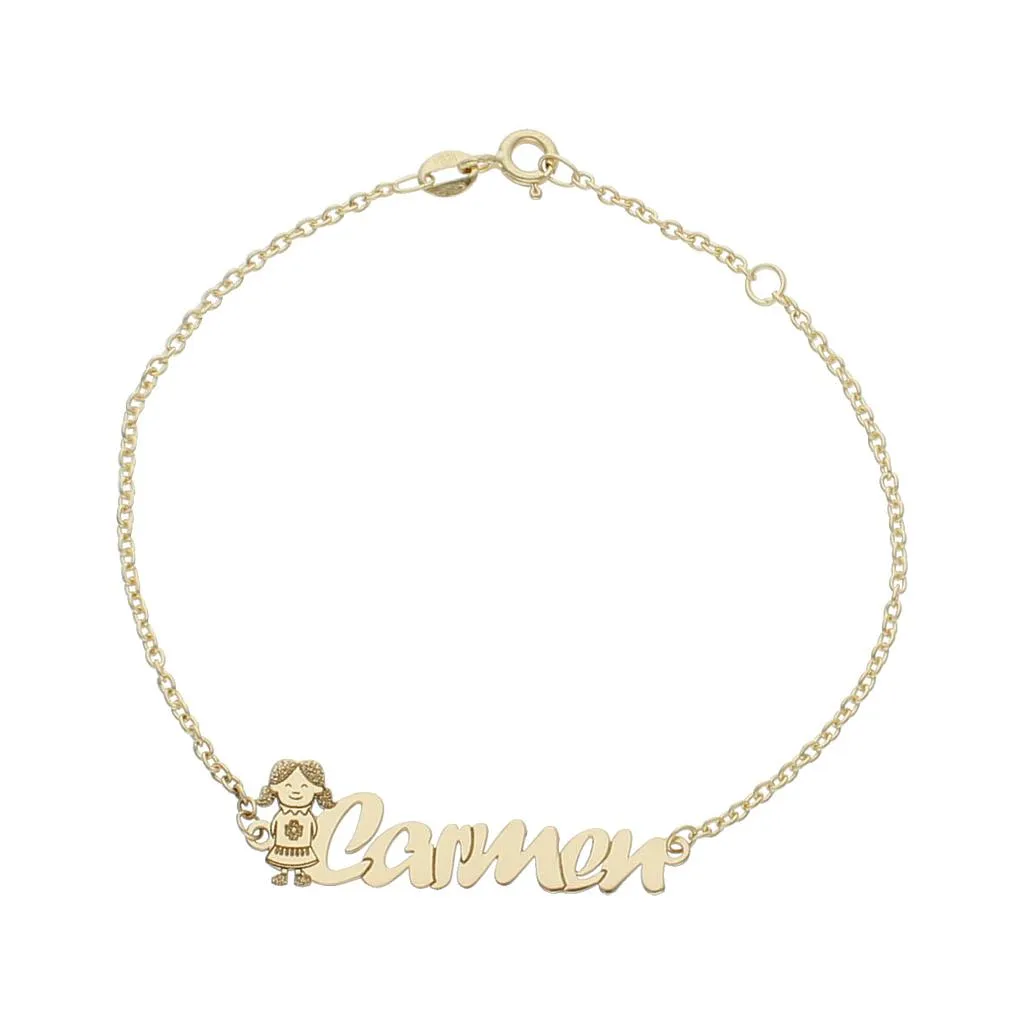 Pulsera Oro Nombre Niña 10 mm.