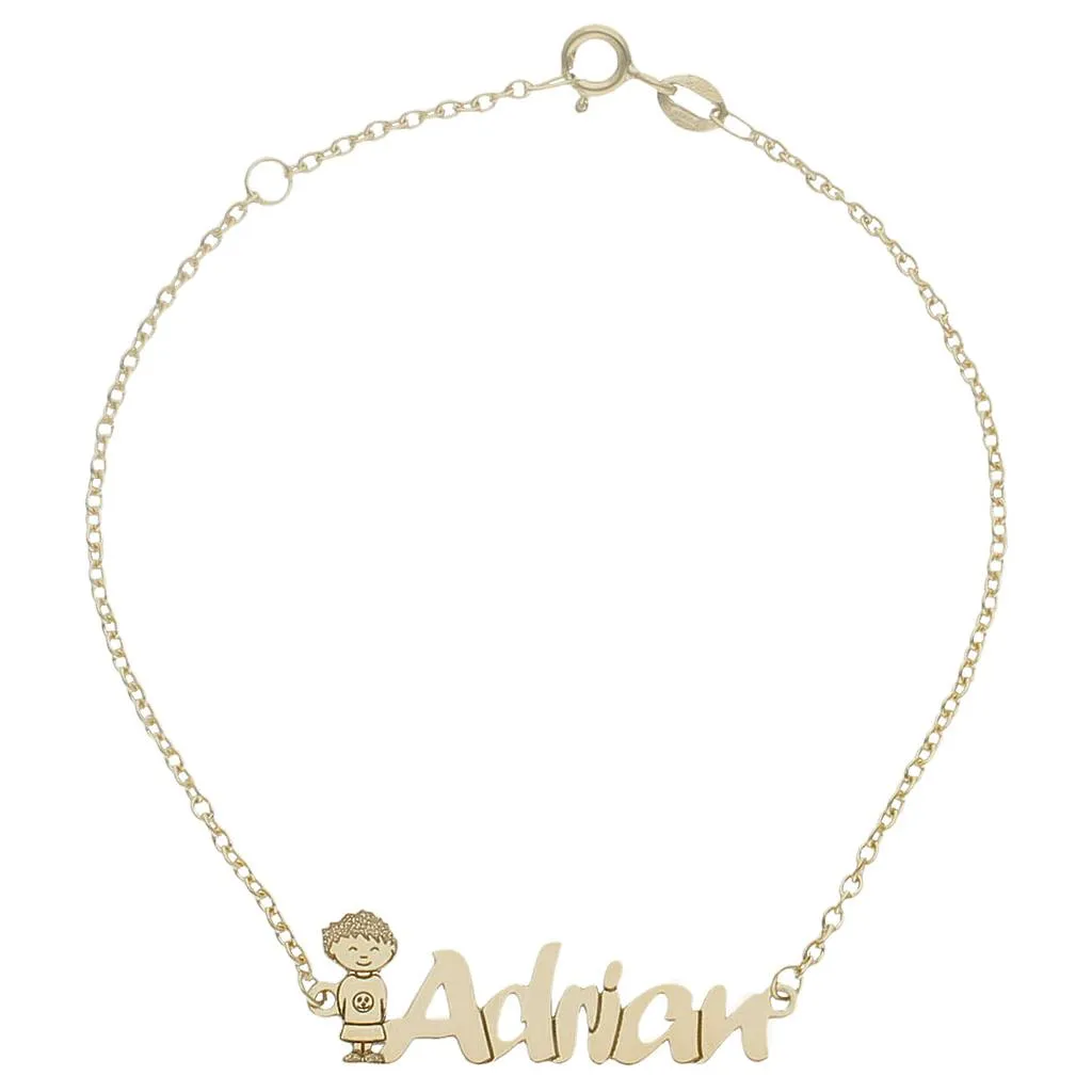 Pulsera Oro Nombre Niño 10 mm.